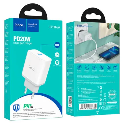 C104A  single port PD20W charger set(Type-C to Type-C)(EU)