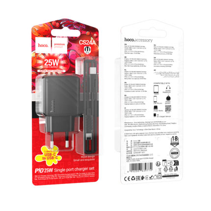 CS24A Puerto single-port PD25W charger set(C to C)(EU)