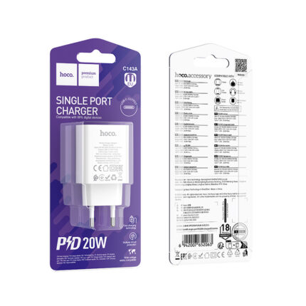 C143A Benefit single port PD20W charger(EU)